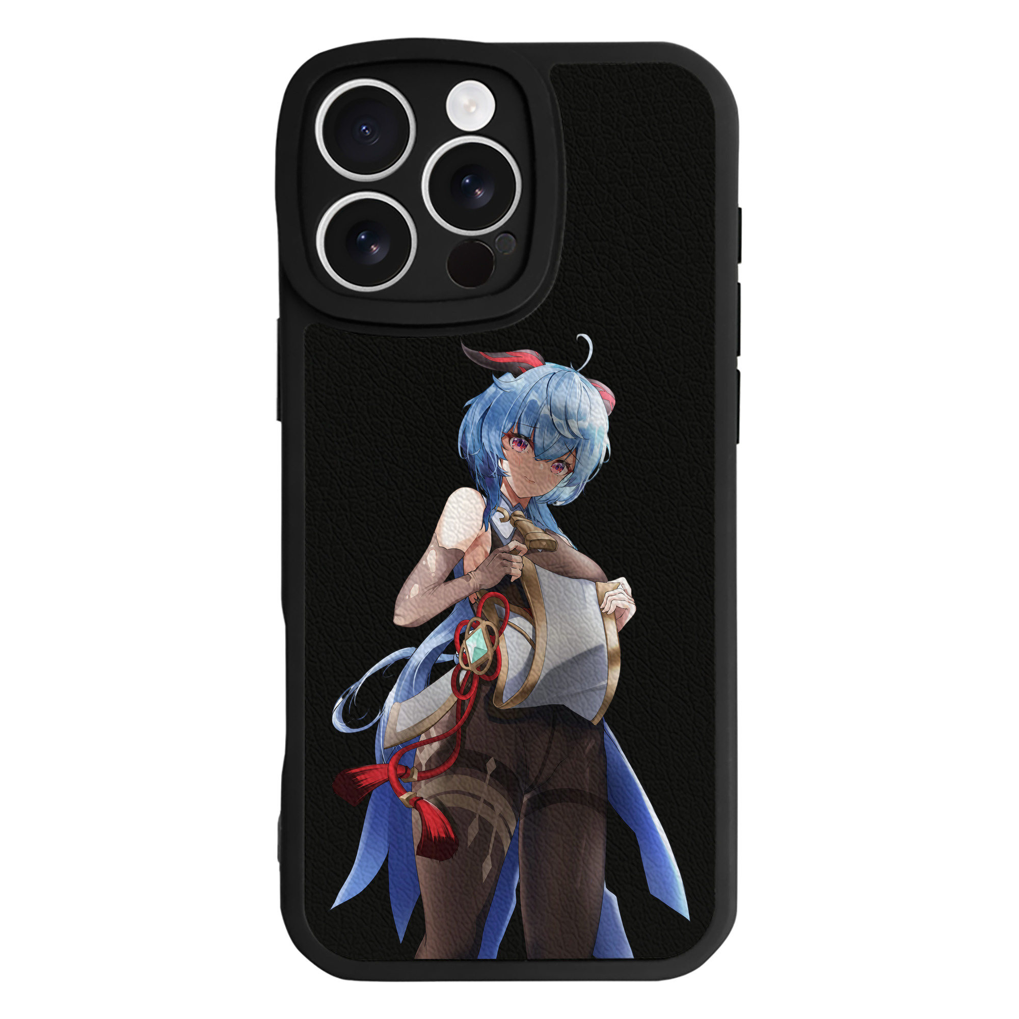 げんし神 甘雨 かんう genshin Ganyu 【iPhone 16シリーズ対応】シリコンスマホケース（レザー調） 材質：シリコン
